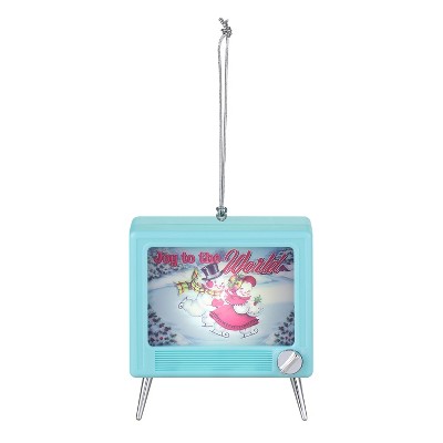 Mr. Christmas 3.75" Musical LED TV Ornament - Teal