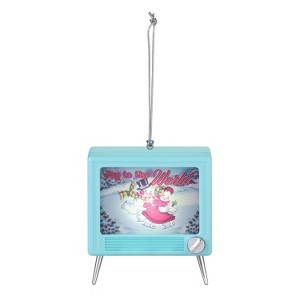 Mr. Christmas 3.75" Musical LED TV Ornament - Teal - 1 of 4