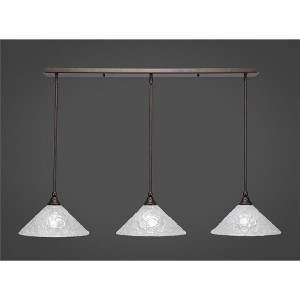 Toltec Lighting Any 3 - Light Chandelier in  Bronze with 12" Italian Bubble Shade - 1 of 1