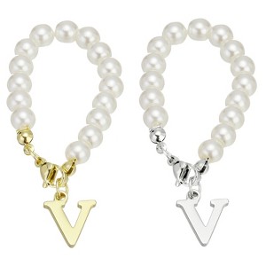 Unique Bargains Identification Handle Letter Charm Accessories Gold & Silver Tone 2 Pcs - 1 of 4