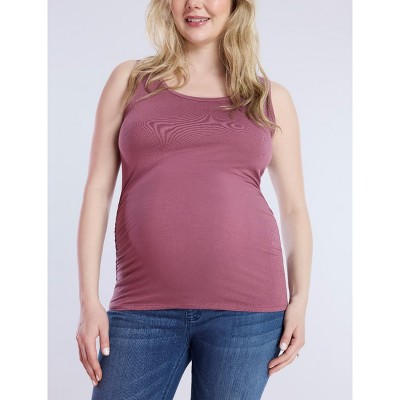 Women's Scoop Neck Side-Ruched Maternity Tank Top | Motherhood Maternity