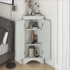 SEVOBAL Bathroom Storage Cabinets Triangle Shaped Floor Cabinet with Open Shelves for Bathroom or Kitchen, Gray, 17.2"*17.2"*31.5" - 3 of 4