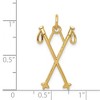 Black Bow Jewelry 14k Yellow Gold Crossed Ski Poles Pendant - 4 of 4