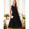 INSPIRE CHIC Women's Summer Sleeveless Crewneck Tiered Casual Flowy Midi Sundress with Pockets - 2 of 4
