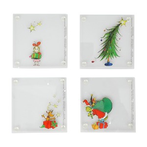 Dr. Seuss The Grinch Characters 4-Pack Stacking Glass Coaster Set - 1 of 4