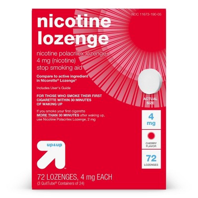 Nicotine 4mg Lozenge Stop Smoking Aid - Sugar Free Cherry - 72ct - up & up™