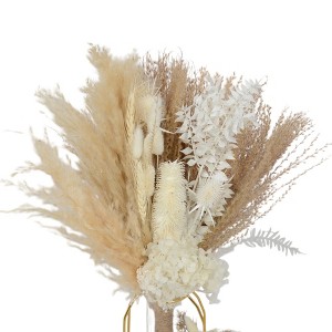 Alilang Decorative Dried Floral Bouquet with Natural Textures for Home Decoration and Centerpieces, 17 Inches - White - 1 of 4