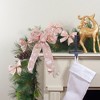 Northlight Shiny Snowflake 6-Loop Christmas Bow Decoration - 9" x 14" - Pink and Gold - image 2 of 3