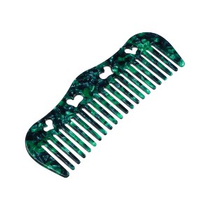 Unique Bargains Women Heart Style Curly Thick Wavy Straight Hair Wide Tooth Comb 1 Pc - 1 of 4
