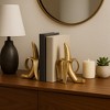 Decorative Banana Book Ends for Home Decor - Sculptural Book Accessories for Office Spaces, Desk Decor and Home Library - Set of 2, 11", Gold - 3 of 4