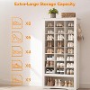 MaseiKar Tall Shoe Cabinet, 9 Tier Shoe Storage Cabinet, Freestanding Wooden Shoe Cabinet Organizer with 24 Cubbies and 3 Hooks, for Living Room - 4 of 4
