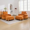Hyleory 46.06'' Velvet Accent Chair with Ottoman, Mid Century Modern Corduroy Sofa Armchair and Footrest Set,Upholstered Club Tub Arms Chair - 4 of 4