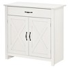 HOMCOM 32" Farmhouse Barn Door Style Sideboard, Buffet Storage Cabinet Coffee Bar for Living Room or Entryway - 4 of 4