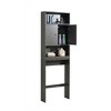 Over The Toilet Storage Rack With 2 Open Shelves And Doors, Black -  Modernluxe : Target