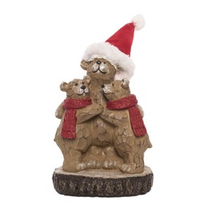 Transpac Resin 6 in. Multicolor Christmas Woodland Bear - 1 of 4