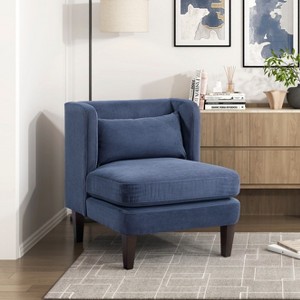 NicBex Modern Small Corduroy Fabric  Accent Chairs for Living Room,Comfy Upholstered Cushion Seat Reading Chair with Pillow - 1 of 4