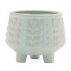 Footed Ceramic Leaf Pattern Planter (Set of 4) - 2 of 2