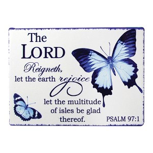Uplifting Indigo Plaque Set of 3 – The Lord 8 inch by Manual Woodworkers and Weavers - 1 of 3
