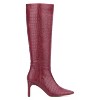 New York & Company Women's Isabelle- Croc Embossed Knee-High Boots - 8, RED CROC - 2 of 4