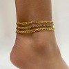 Adornia Tarnish Resistant 14k Gold Plated Curb Chain, Paper Clip Chain, and Figaro Chain Anklet Set - 2 of 3