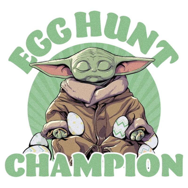 Boy's Star Wars: The Mandalorian Easter Grogu Egg Hunt Champion T-Shirt, 2 of 5