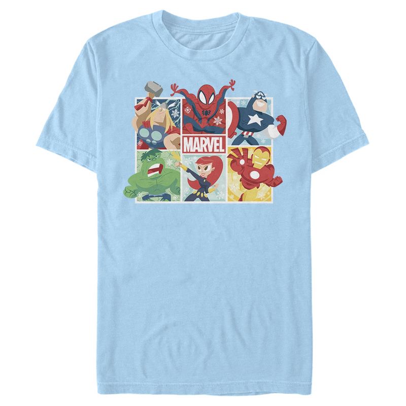 Men's Marvel Winter Holiday Heroes T-Shirt, 1 of 4