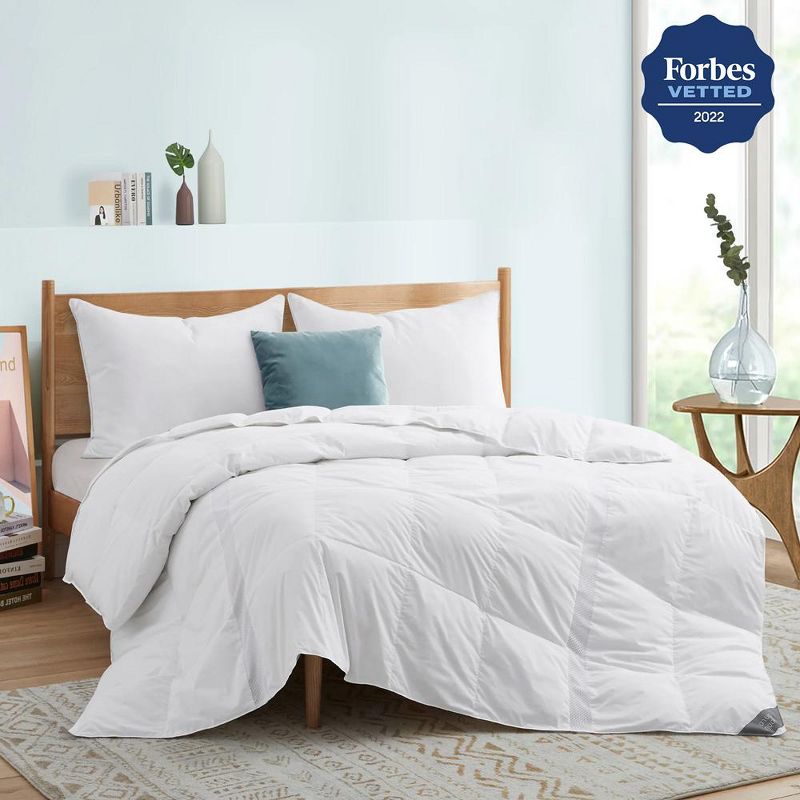 Puredown Lightweight Breathable 75% White Down Comforter Duvet Insert, Cooling Oversized  Blanket, 1 of 9