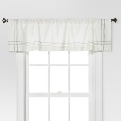 15"x54" Stiped Border Window Valance Cream/Gray - Threshold™