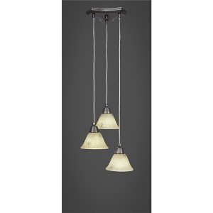 Toltec Lighting Europa 3 - Light Pendant in  Brushed Nickel with 7" Italian Marble Shade - 1 of 1