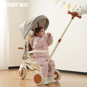 7-in-1 Foldable Toddler Tricycle with Adjustable Parent Handle, Removable Pedal, Canopy & Guardrail, Trike for Kids 12-72 Months - Merax - 1 of 4