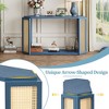 Kumasinova Narrow Console Table with Unique Arrow Design,Rattan Entryway Table with Storage Open Shelf,Sofa Table for Living Room,Hallway&Entrance - 4 of 4