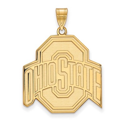 Black Bow Jewelry 10k Yellow Gold Ohio State Buckeyes NCAA Extra Large Pendant