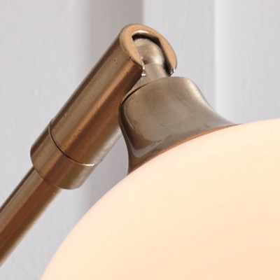 Taliya Adjustable White and Gold Metal Arc Floor Lamp