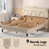 PDTEND Upholstered Bed Frame with Headboard & Charging Station, Wooden Slats, Noise-Free, No Box Spring, Easy Assembly - 4 of 4