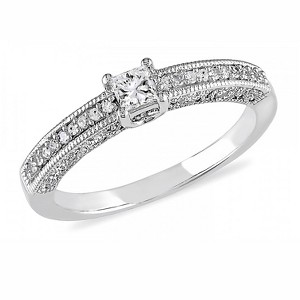 Anabelle Engagement Ring Sterling Silver Solitaire Wedding Ginger Lyne Collection Size 9 - 1 of 4