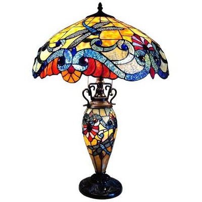 Chloe Lighting Dragonfly 3 Light Double Lit Table Lamp 18 Shade