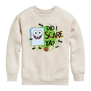 Boys' - SpongeBob SquarePants - Did I Scare Ya Graphic Long Sleeve Fleece Sweatshirt - 1 of 4