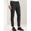 Lars Amadeus Men's Slim Fit Flat Front Zipper Dress Plaid Pants - 2 of 4
