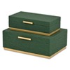 HomeRoots Set of Two Green And Gold Striped Nesting Storage Boxes With Lids - 4 of 4