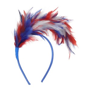 Unique Bargains Halloween Christmas Women's Color Matching Feathers Headband 1 Pc - 1 of 4