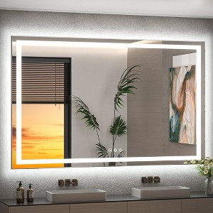 Keonjinn LED Bathroom Vanity Wall Mirror, 3 Color Temperatures Dimmable, Frontlit & Backlit, Double Lights Strips - 1 of 4
