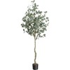 Artificial Eucalyptus Tree Faux Eucalyptus Stems Fake Plants with Silver Dollar Leaves, Fake Trees for Office House Living Room Home Decor Indoor - 2 of 4