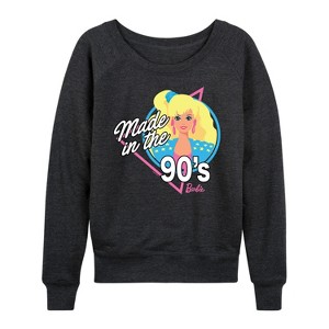 Women's - Barbie - Made in the 90's Lightweight French Terry Wide Neck Long Sleeve Shirt - 1 of 4