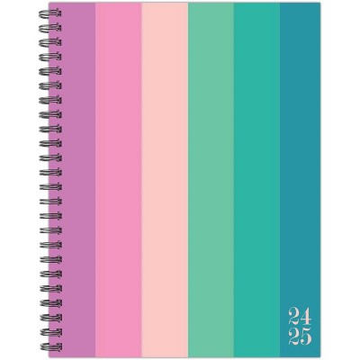 Willow Creek Press Cabana Striped Academic July 2024 - June 2025 6.5"x8.5" Softcover Planner: Spiral Binding, Weekly Format