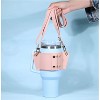 BABYYER Water Bottle Holder With Strap for 40oz,Water Bottle Pouch Series Tumbler,PU Water Bottle Bag (Pink) - 3 of 4