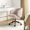 Ottaviano Corduroy Swivel Barrel Task Office Chair with Height-adjustable | ARTFUL LIVING DESIGN - 2 of 4