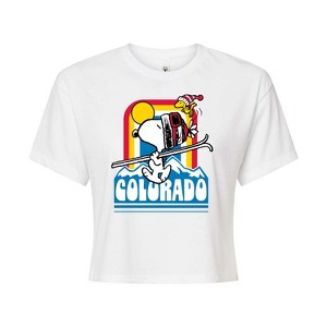 Women's - Peanuts - Ski Colorado Cropped Graphic T-Shirt - 1 of 4