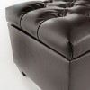 NicBex Contemporary Design Ottoman with Storage, Versatile Foot Stools Ottoman with Wood Legs and Soft Pressure Hinges for Living Room, Dark Brown - 2 of 4