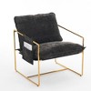 NicBex 2pcs Accent Chair Upholstered Hanging Armchair Lounge Chair with Arm Pockets Metal Frame Comfy Chair for Living Room Bedroom - 3 of 4
