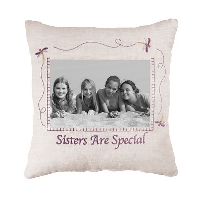 C&F Home 10" x 10" Sisters Are Special Embroidered Picture Pillow